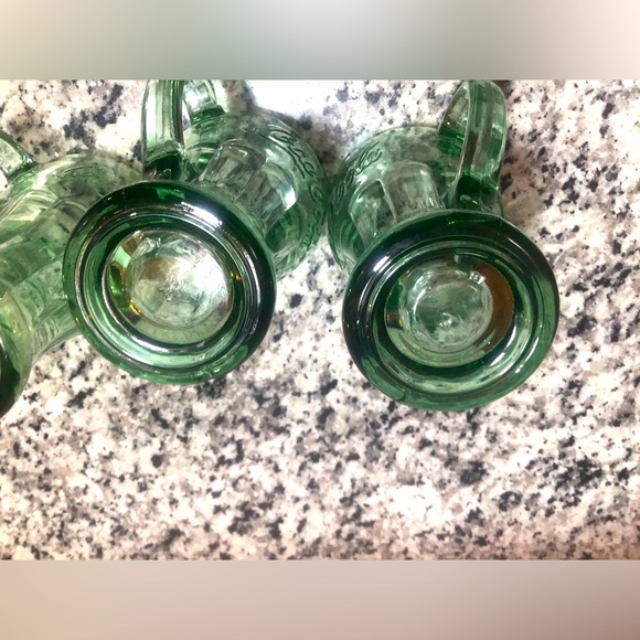 Set of 4 Vintage Coca-Cola Thick Green Glass Mugs with Handle - Picture 4 of 10